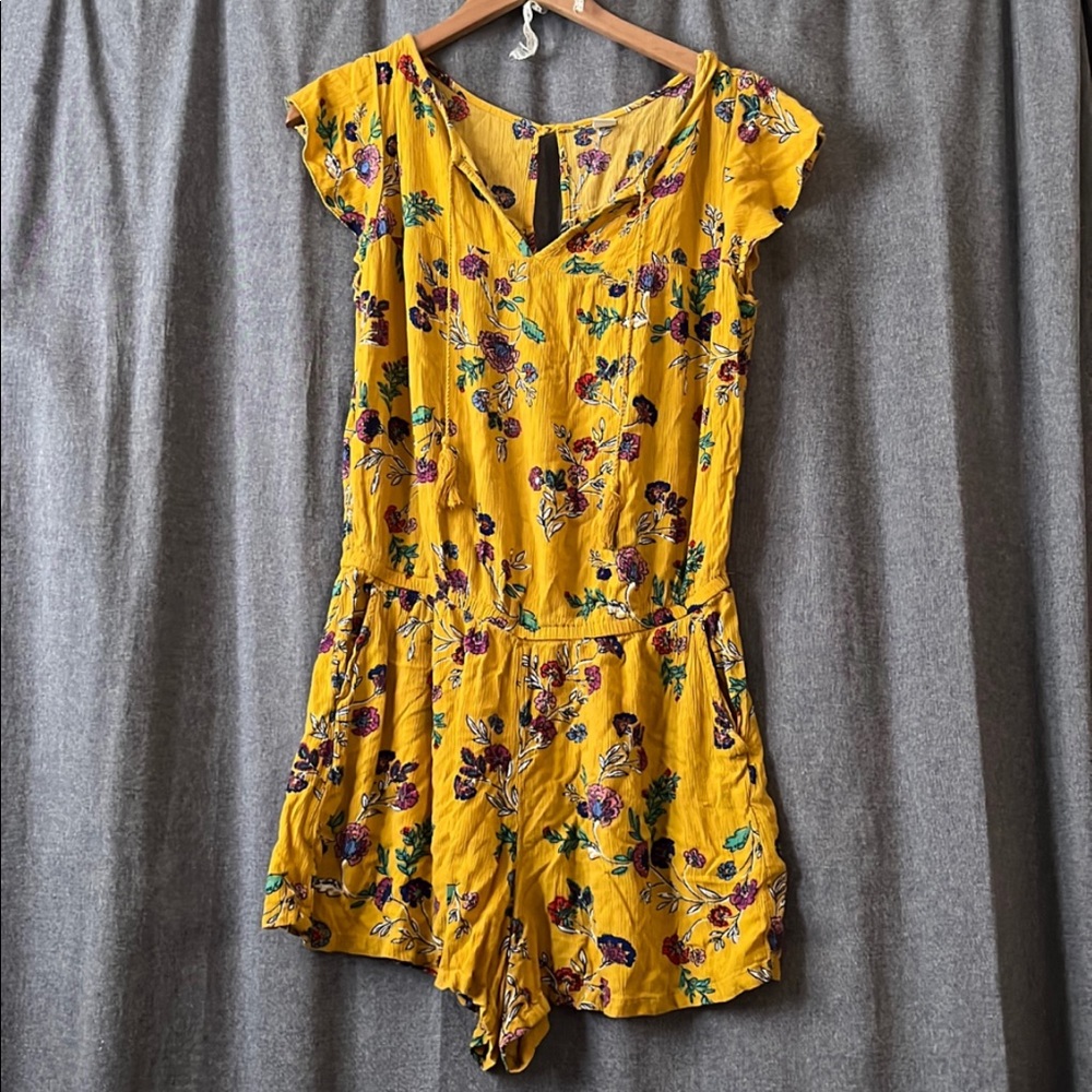 Old Navy mustard floral romper